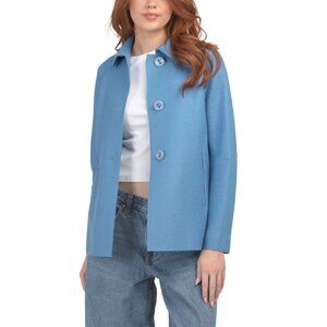 ICONS BY CINZIA ROCCA Sky Blue Virgin Wool Blend Single Breasted Jacket